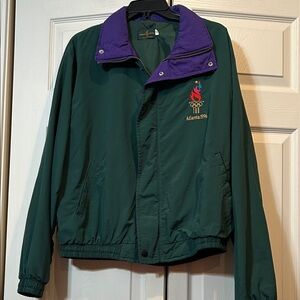 Vintage - Large - Green and Purple Windbreaker USA Atlanta Olympics 1996